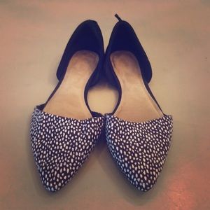 Old navy spotted calf, black, pointed toe flats